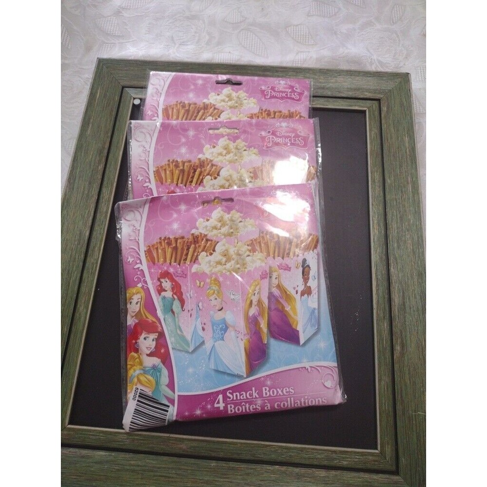 Disney Princess Snack Boxes. 3 Sets Of 4 Boxes Per Set. 12 Boxes Total. NWT